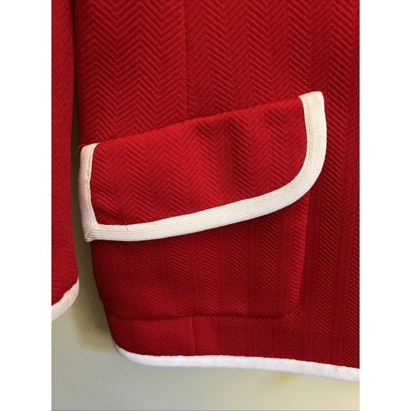Vintage Act III Red Color Block Dacron Jacket 1980s Med (check Measurements) - Picture 3 of 16